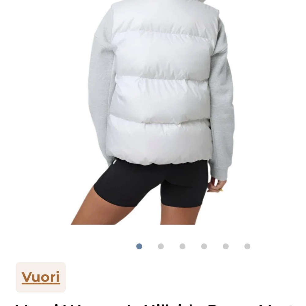 NWT Vuori Women’s White Hillside Puffer Vest size Medium - sold out! New is $198 - Picture 6 of 9